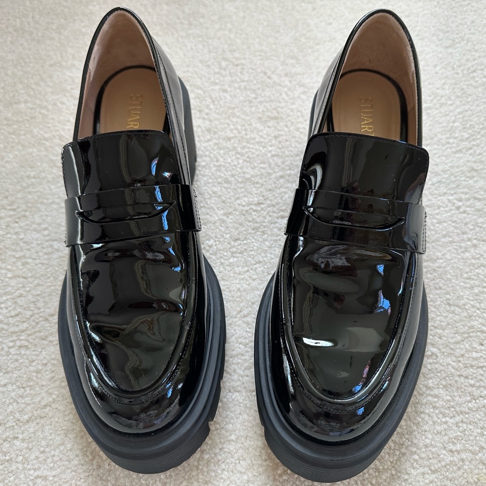 Stuart Weitzman Black Patent Leather Women's Loafers
